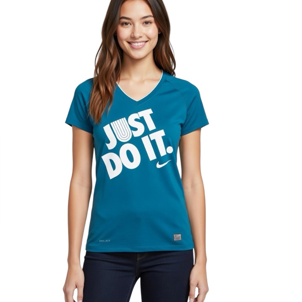 NIKE Pro Dri-Fit Just Do It V-Neck Tee